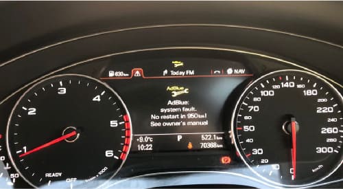 VW Audi TDI AdBlue fault warning