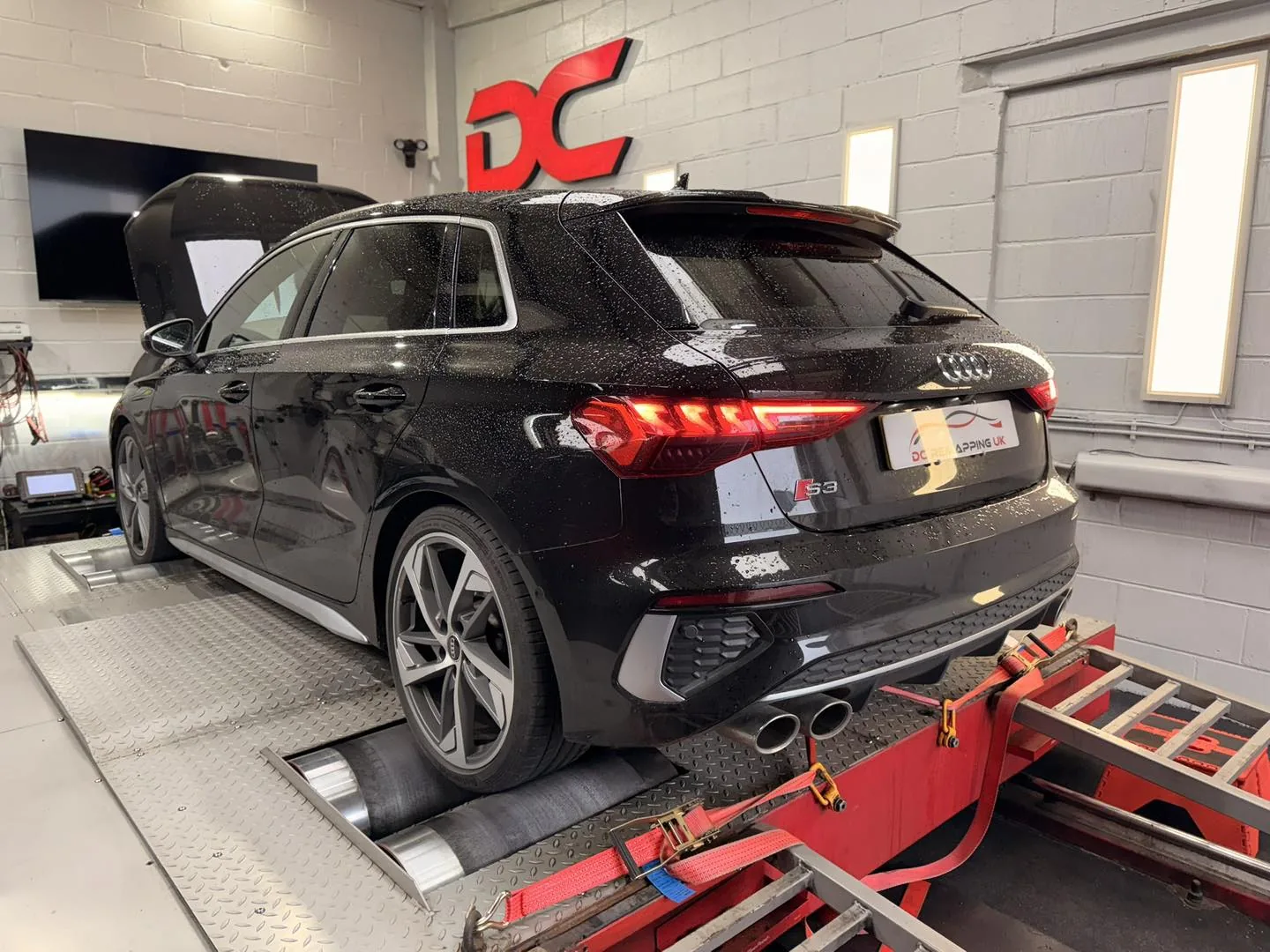 Audi S3 8Y rear on dyno