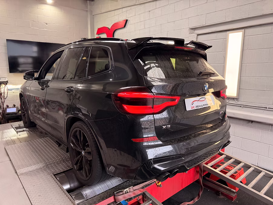 BMW X3 on the in-house 4WD linked dyno at DC Remapping UK, Warrington