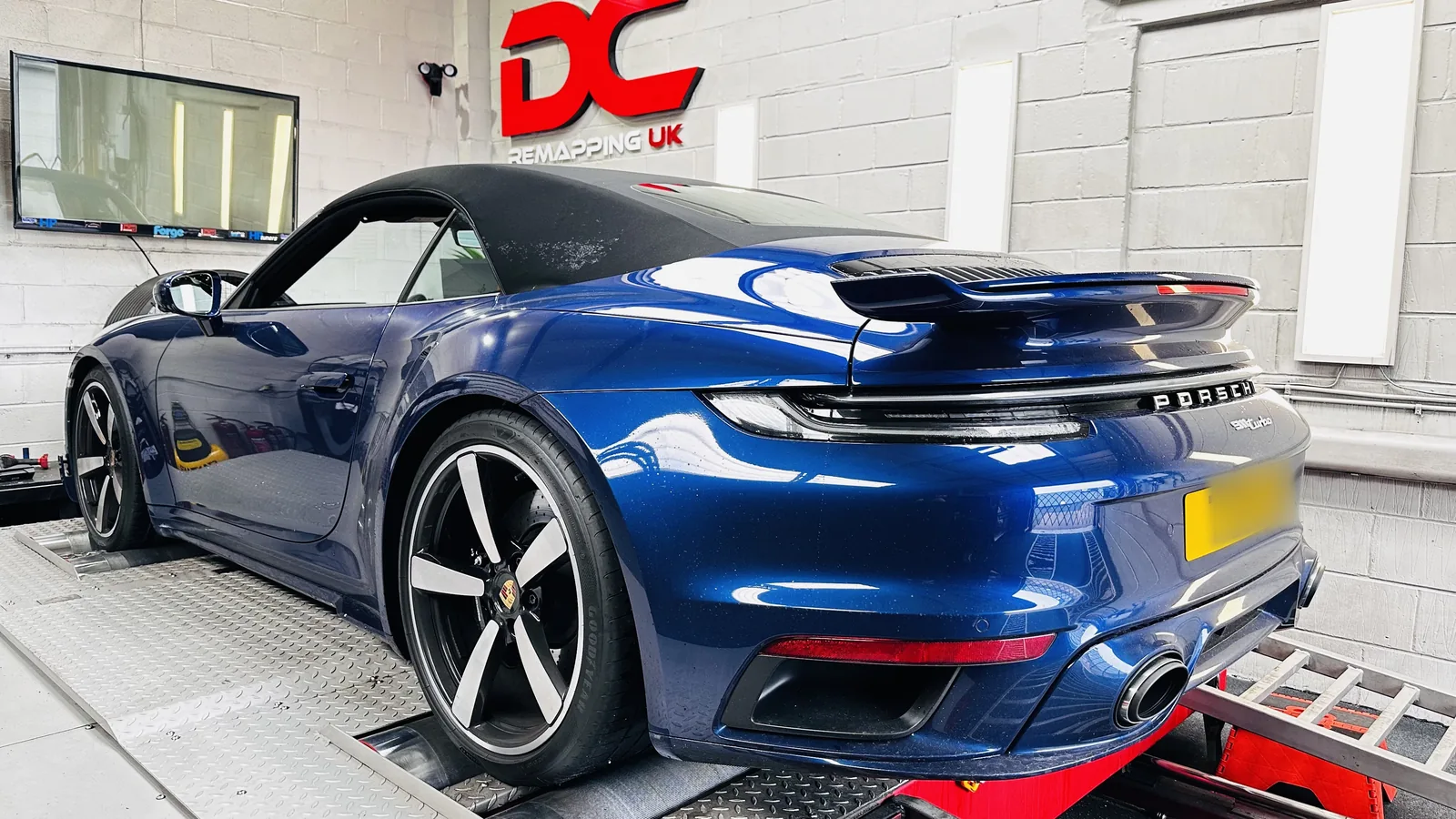 Porsche 911 on the 4WD dyno at DC Remapping UK