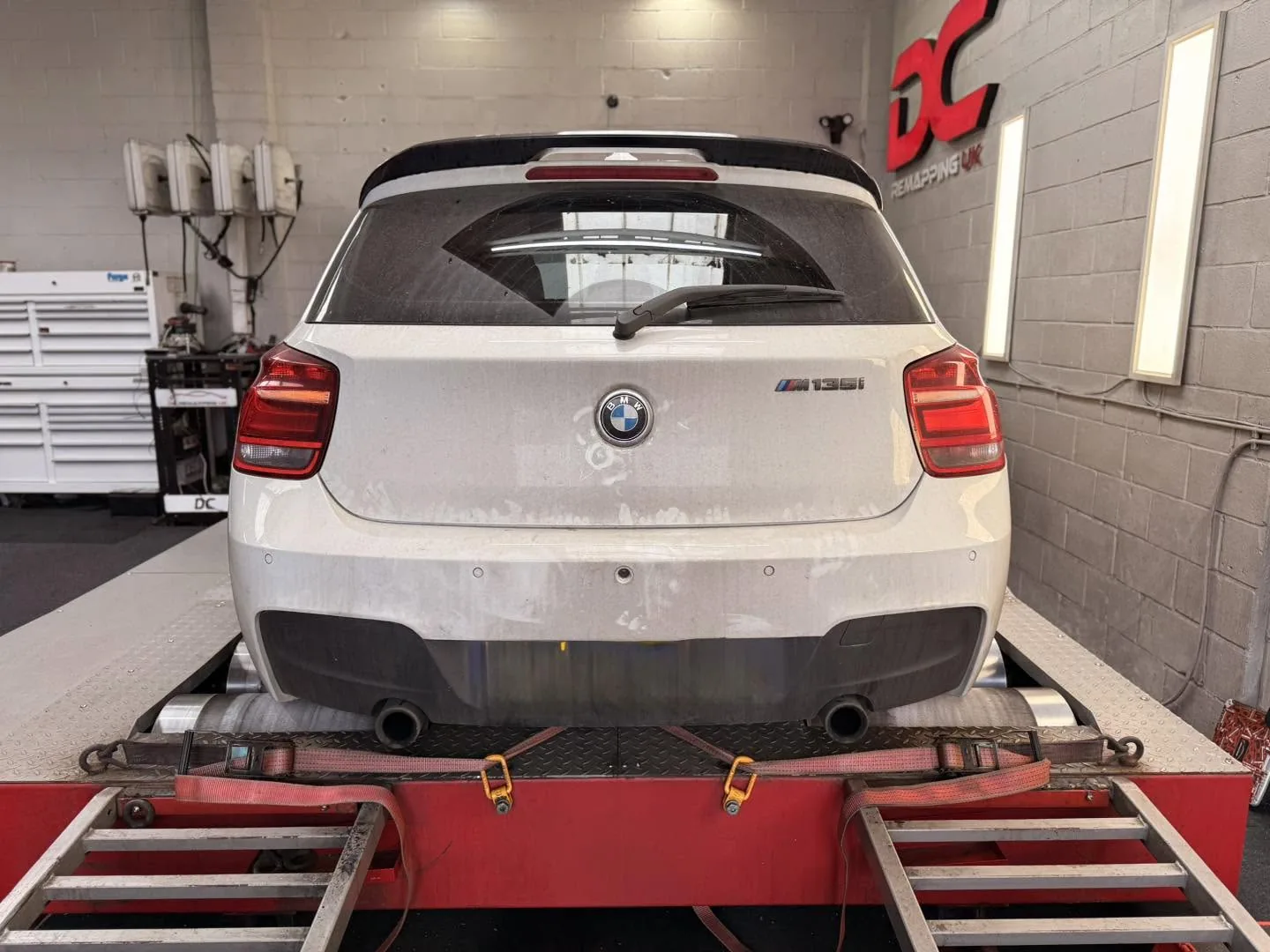 BMW M135i F20 rear on dyno