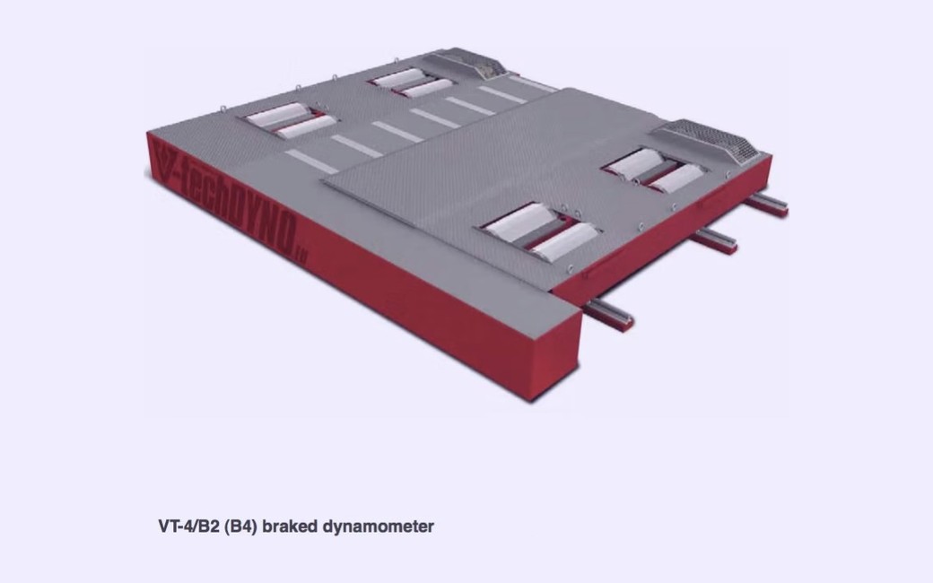 V-Tech VT-4/B2 4WD braked linked dynamometer with two eddy current brakes