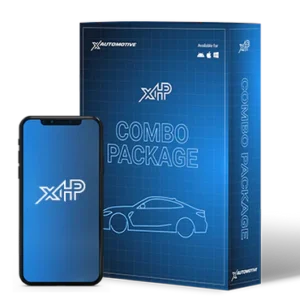 xHP Flashtool Combo Package box and the xHP smartphone app
